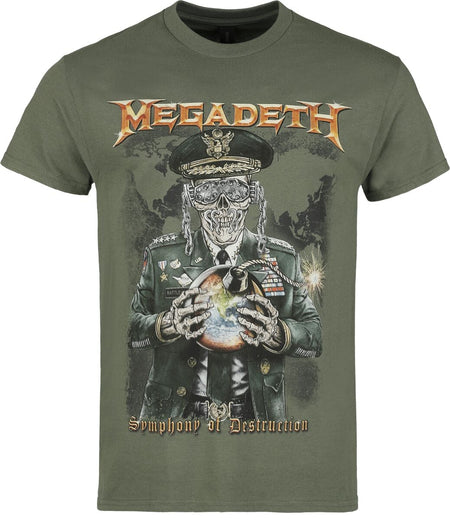 T-Shirt Manches courtes  de Megadeth - Earth Bomb - S à 3XL - pour Homme - vert - Megadeth