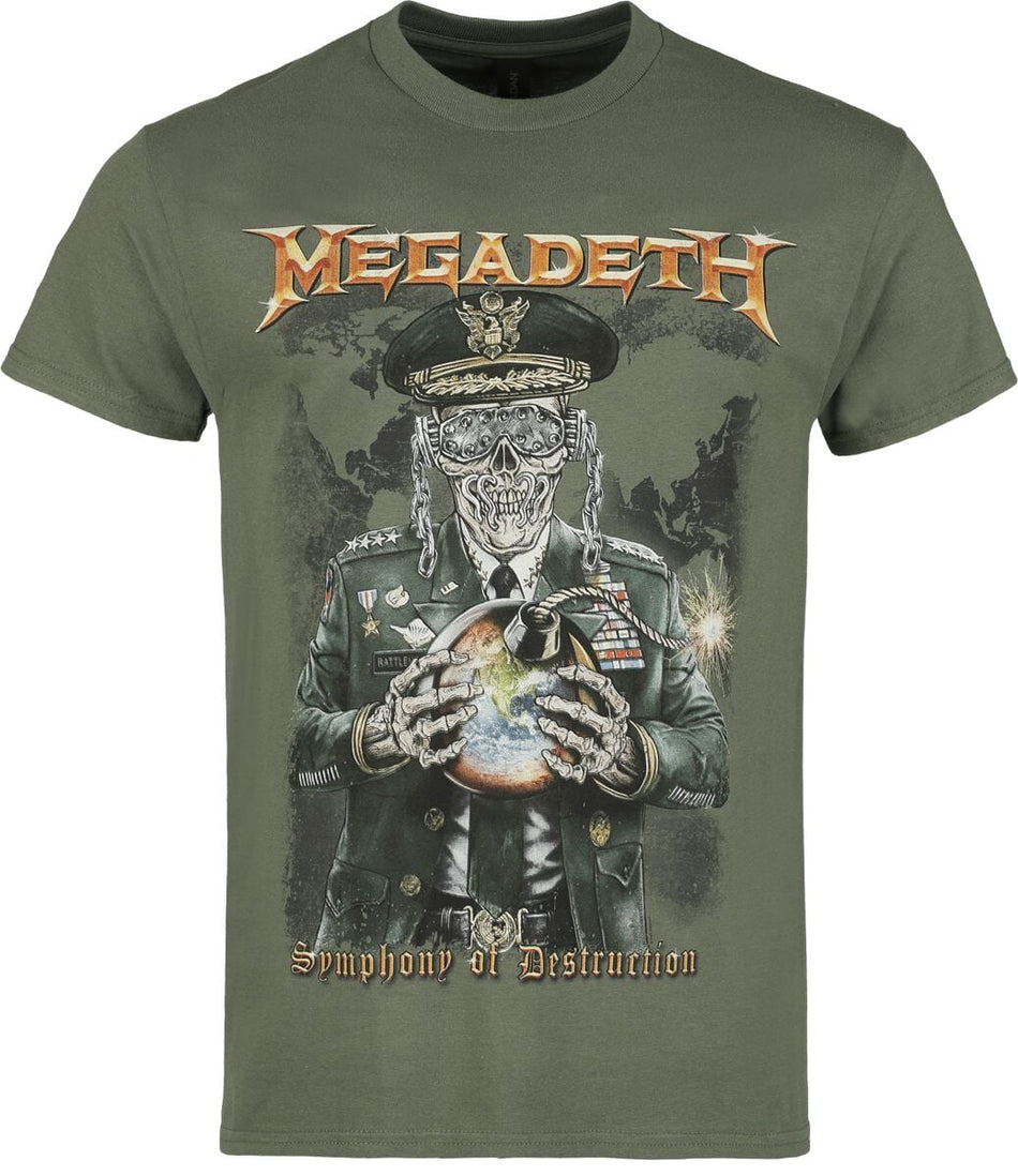 T-Shirt Manches courtes  de Megadeth - Earth Bomb - S à 5XL - pour Homme - vert - Megadeth