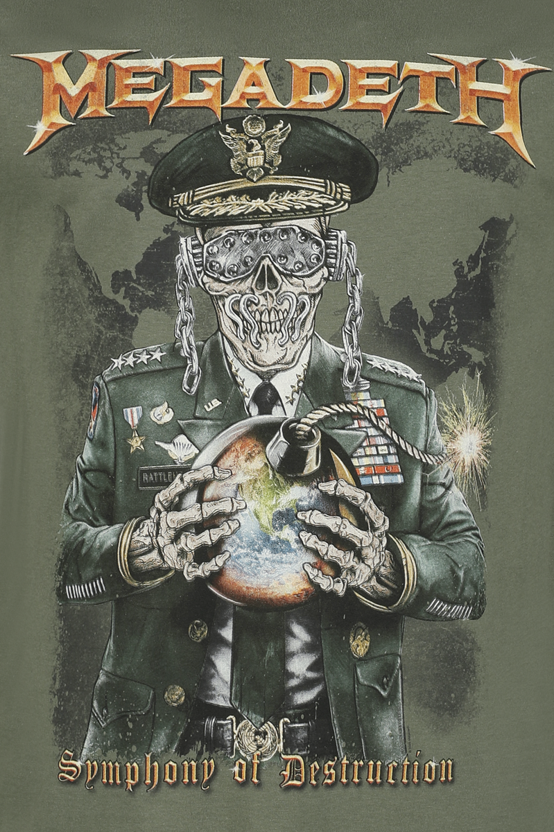 T-Shirt Manches courtes  de Megadeth - Earth Bomb - S à 3XL - pour Homme - vert - Megadeth - View 2