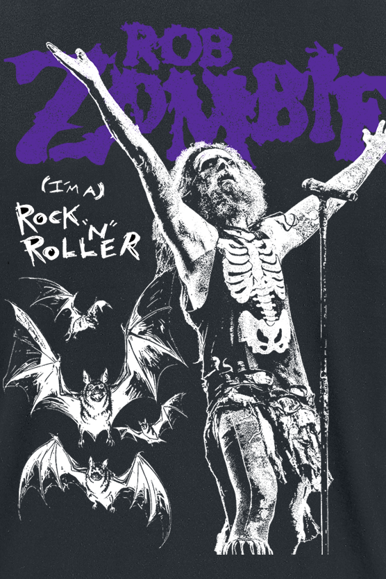 T-Shirt Manches courtes  de Rob Zombie - Bats RNR - S à 4XL - pour Homme - noir - Rob Zombie - View 2