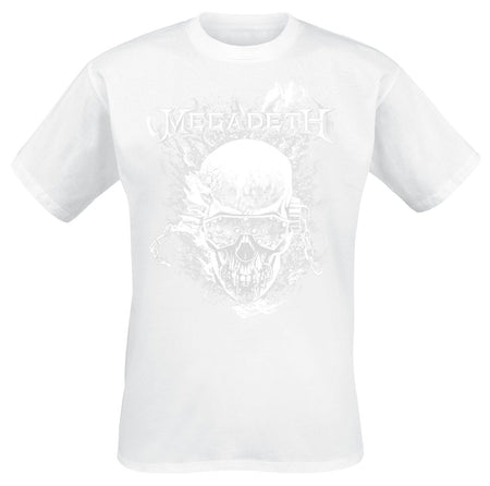 T-Shirt Manches courtes  de Megadeth - Vic & Flames - S à 5XL - pour Homme - blanc - Megadeth