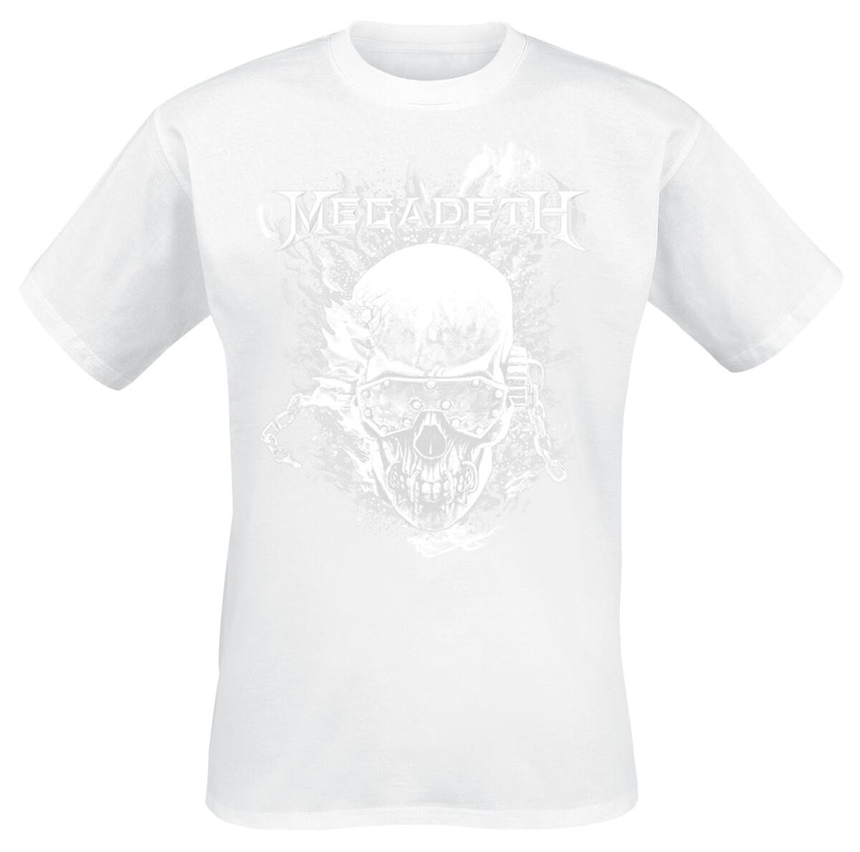 T-Shirt Manches courtes  de Megadeth - Vic & Flames - S à 5XL - pour Homme - blanc - Megadeth