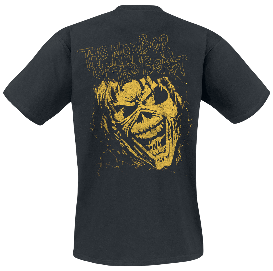 T-Shirt Manches courtes  de Iron Maiden - Eddie Big Hand Yellow - S à 3XL - pour Homme - noir - Iron Maiden - View 2