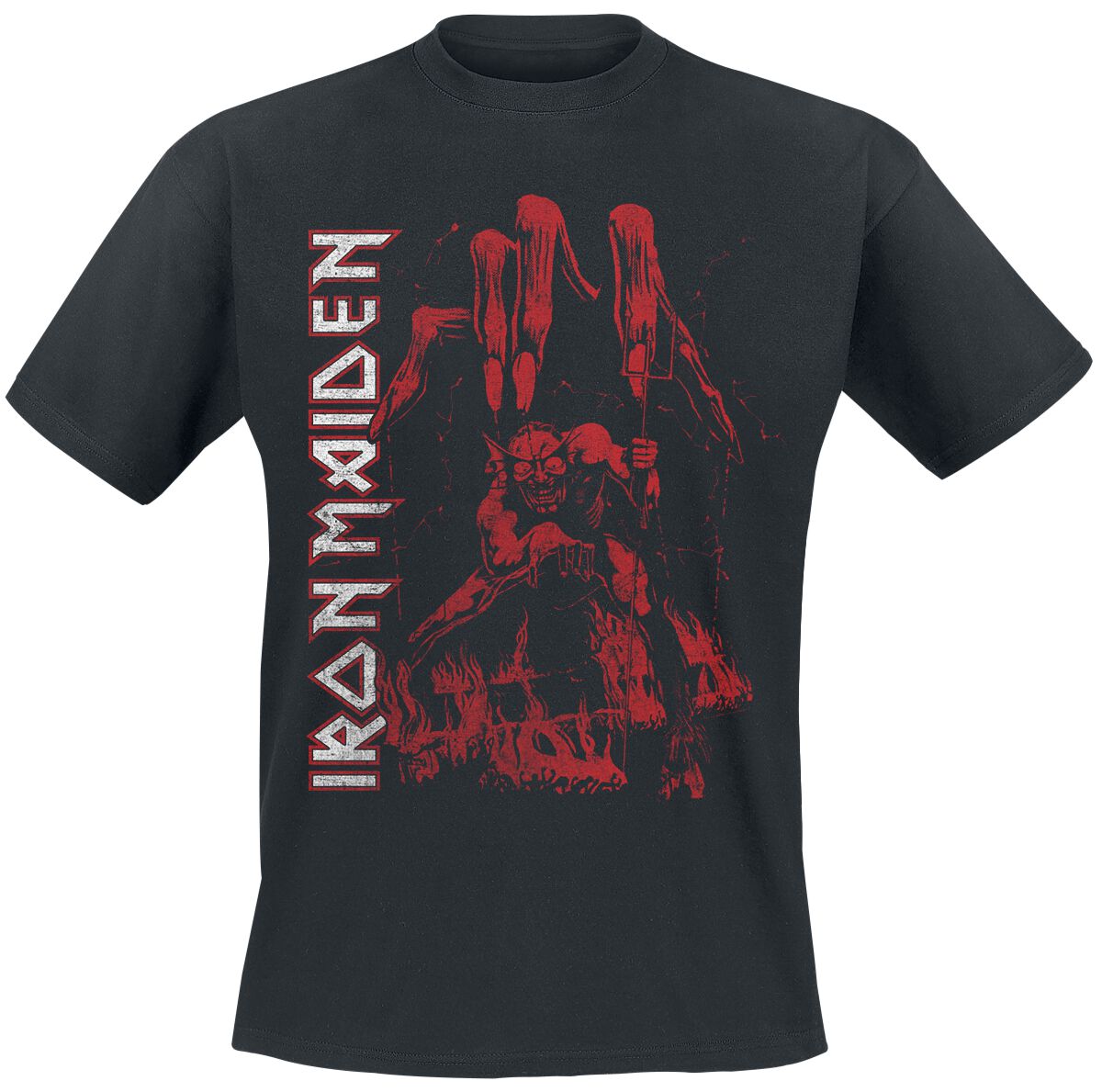 T-Shirt Manches courtes  de Iron Maiden - Eddie Big Hand Red - S à 5XL - pour Homme - noir - Iron Maiden