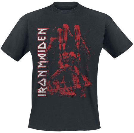 T-Shirt Manches courtes  de Iron Maiden - Eddie Big Hand Red - S à 5XL - pour Homme - noir - Iron Maiden