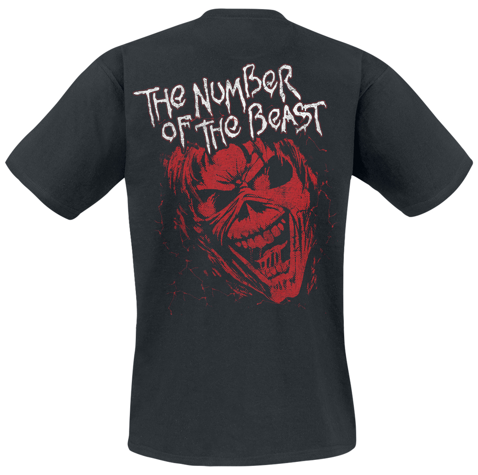 T-Shirt Manches courtes  de Iron Maiden - Eddie Big Hand Red - S à 5XL - pour Homme - noir - Iron Maiden - View 2