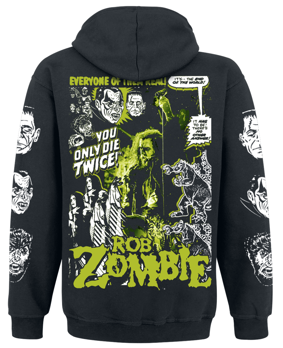 Sweat-shirt zippé à capuche  de Rob Zombie - Die Twice - M à 4XL - pour Homme - noir - Rob Zombie - View 2