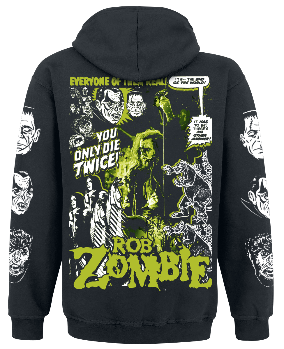 Sweat-shirt zippé à capuche  de Rob Zombie - Die Twice - S à 4XL - pour Homme - noir - Rob Zombie - View 2