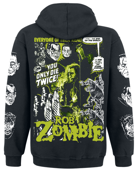 Sweat-shirt zippé à capuche  de Rob Zombie - Die Twice - S à 4XL - pour Homme - noir - Rob Zombie - View 2
