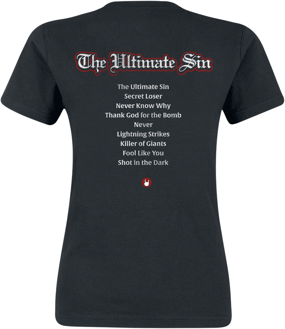 T-Shirt Manches courtes  de Ozzy Osbourne - The Ultimate Sin - 40th Anniversary - S à XL - pour Femme - noir - Ozzy Osbourne - View 2