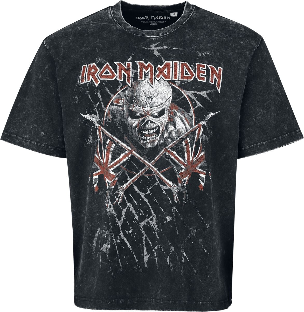 T-Shirt Manches courtes  de Iron Maiden - Crossed Flags - S à XXL - pour Homme - anthracite - Iron Maiden