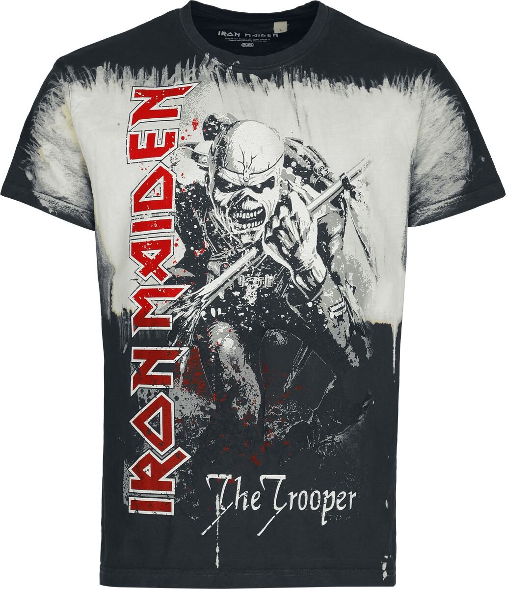 T-Shirt Manches courtes  de Iron Maiden - The Trooper - S à 4XL - pour Homme - noir/blanc - Iron Maiden