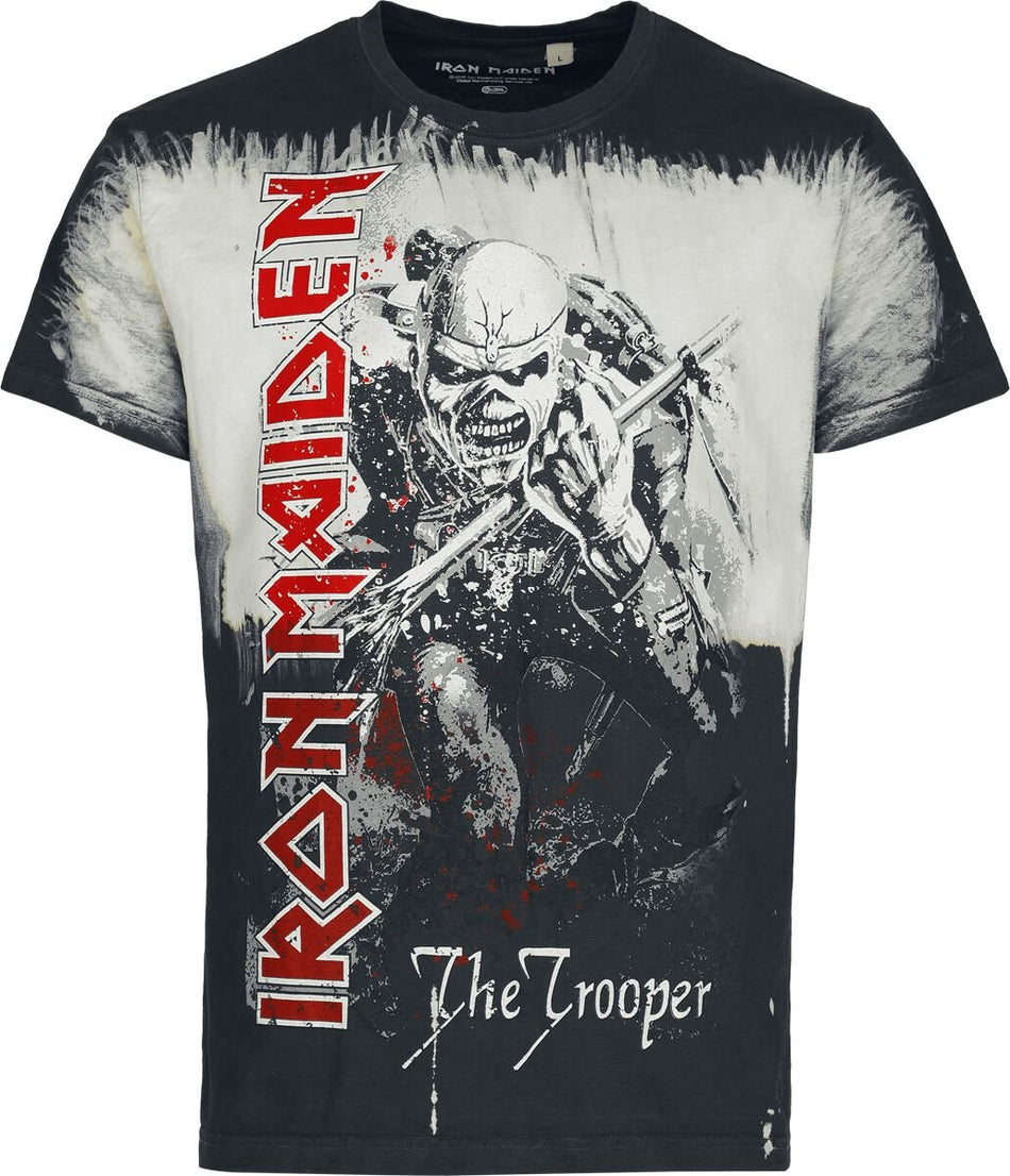 T-Shirt Manches courtes  de Iron Maiden - The Trooper - S à 4XL - pour Homme - noir/blanc - Iron Maiden