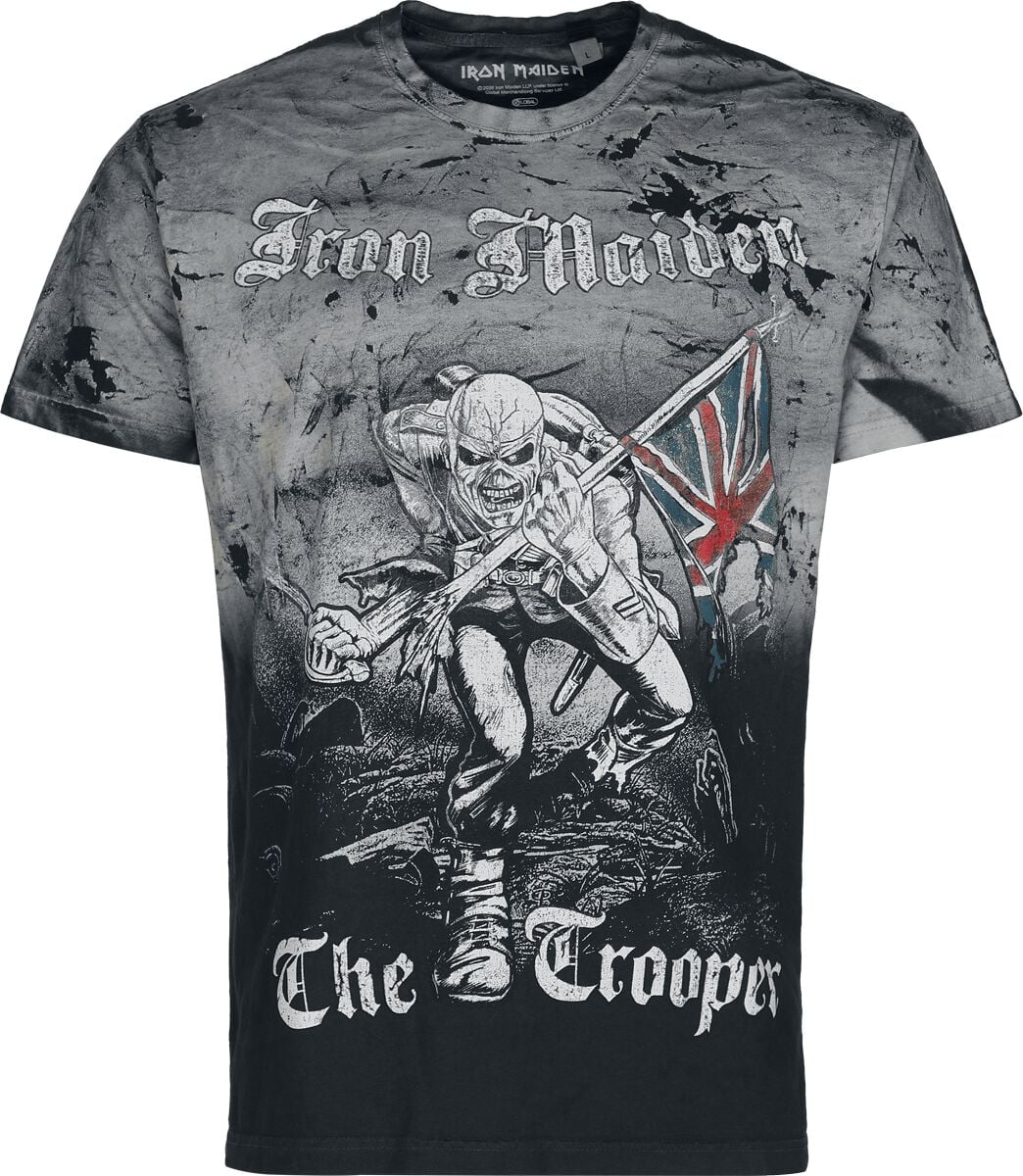 T-Shirt Manches courtes  de Iron Maiden - The Trooper - S à 4XL - pour Homme - gris - Iron Maiden