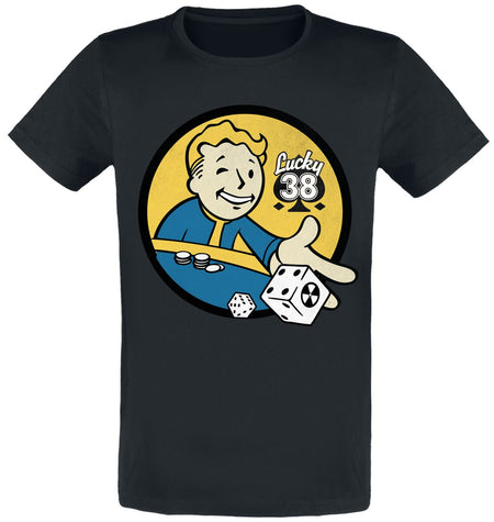 T-Shirt Manches courtes Gaming de Fallout - Lucky 38 Dés - S à XXL - pour Unisexe - noir - Fallout