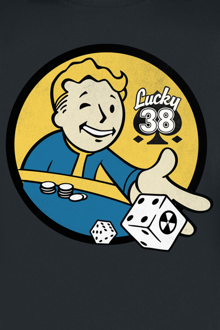 T-Shirt Manches courtes Gaming de Fallout - Lucky 38 Dés - S à XXL - pour Unisexe - noir - Fallout - View 2