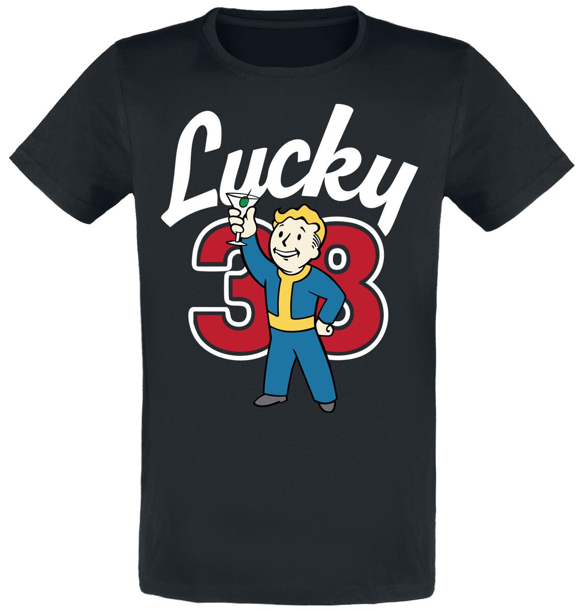 T-Shirt Manches courtes Gaming de Fallout - Lucky 38 Cocktail - S à XXL - pour Unisexe - noir - Fallout