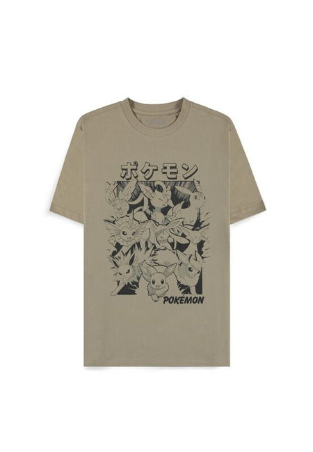 T-Shirt Manches courtes Gaming de Pokémon - Évolutions Évoli - S à XXL - pour Homme - sable - Pokémon