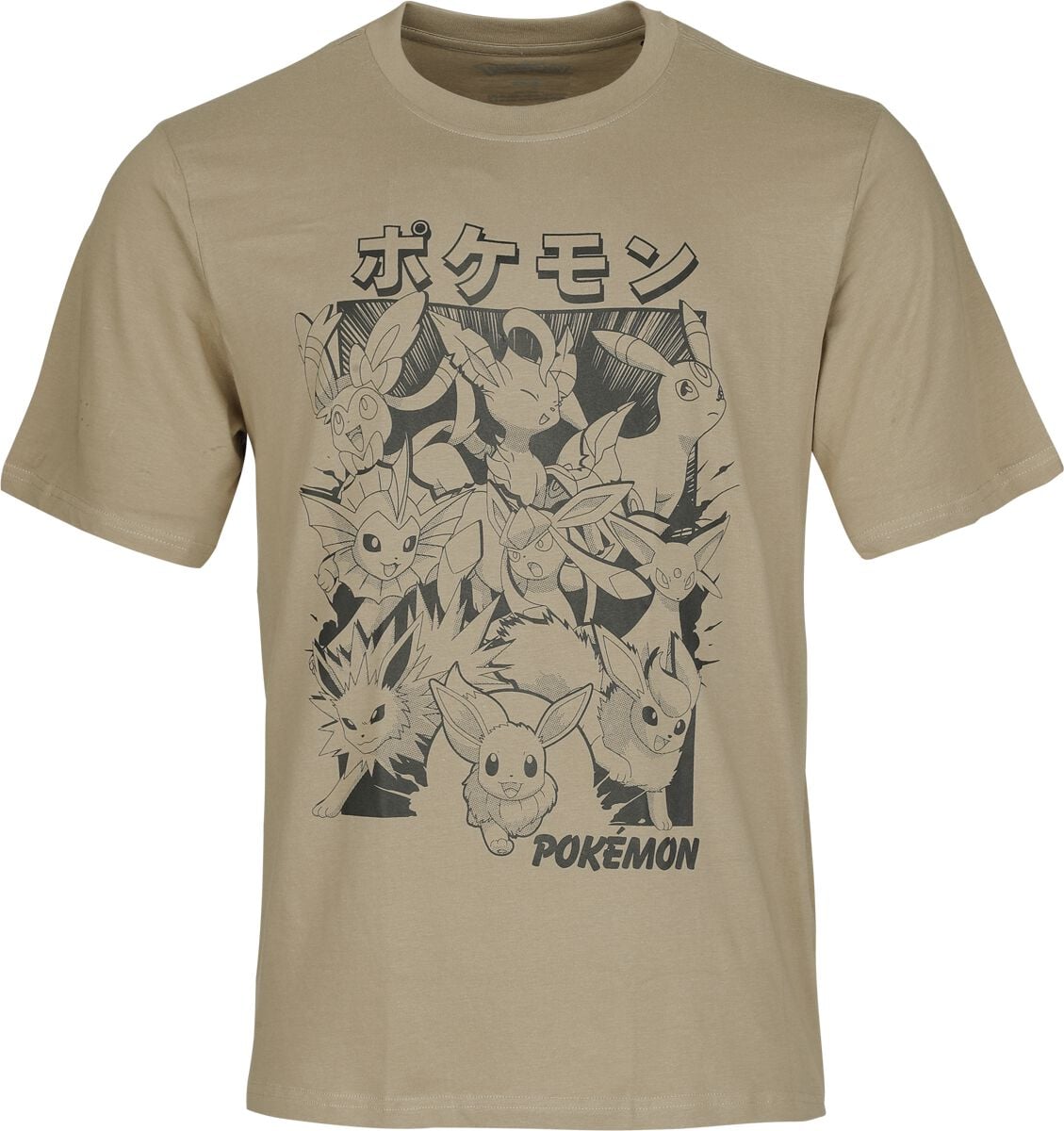 T-Shirt Manches courtes Gaming de Pokémon - Évolutions Évoli - S à L - pour Homme - sable - Pokémon