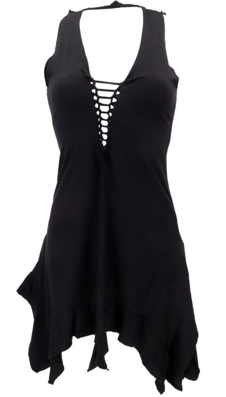 Robe courte Gothic de Guru-Shop - Pixi Minikleid, Goa Kleid - schwarz - S à L - pour Femme - noir - Guru-Shop