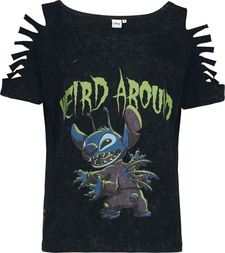 T-Shirt Manches courtes Disney de Lilo & Stitch - Stitch - Weird Around! - S à XXL - pour Femme - noir - Lilo & Stitch