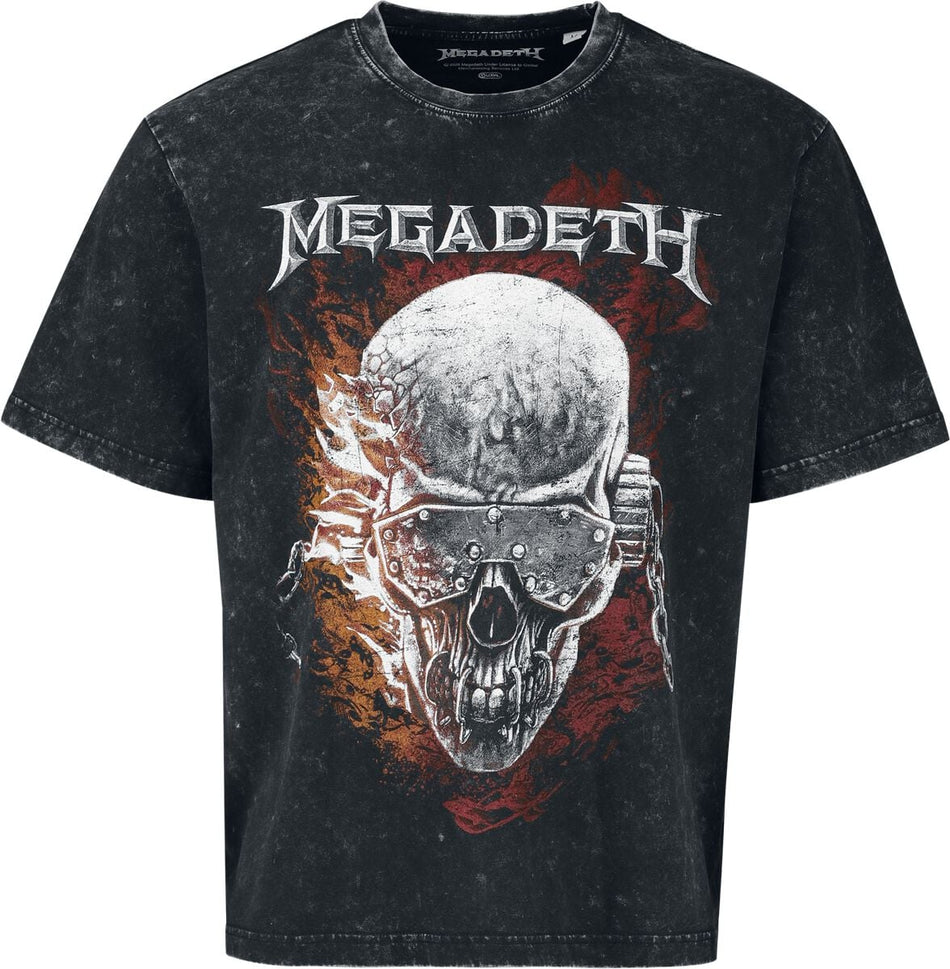 T-Shirt Manches courtes  de Megadeth - Flames - S à XXL - pour Homme - anthracite - Megadeth