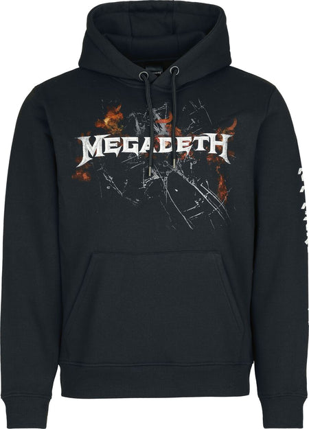 Sweat-shirt à capuche  de Megadeth - Flames - S à XXL - pour Homme - noir - Megadeth