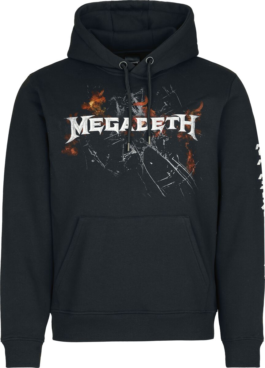 Sweat-shirt à capuche  de Megadeth - Flames - S à XXL - pour Homme - noir - Megadeth
