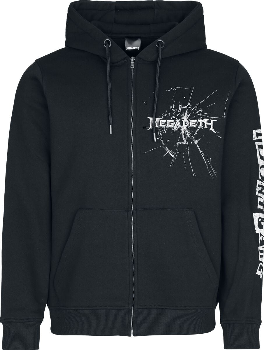 Sweat-shirt zippé à capuche  de Megadeth - Don't Care Flames - S à XXL - pour Homme - noir - Megadeth