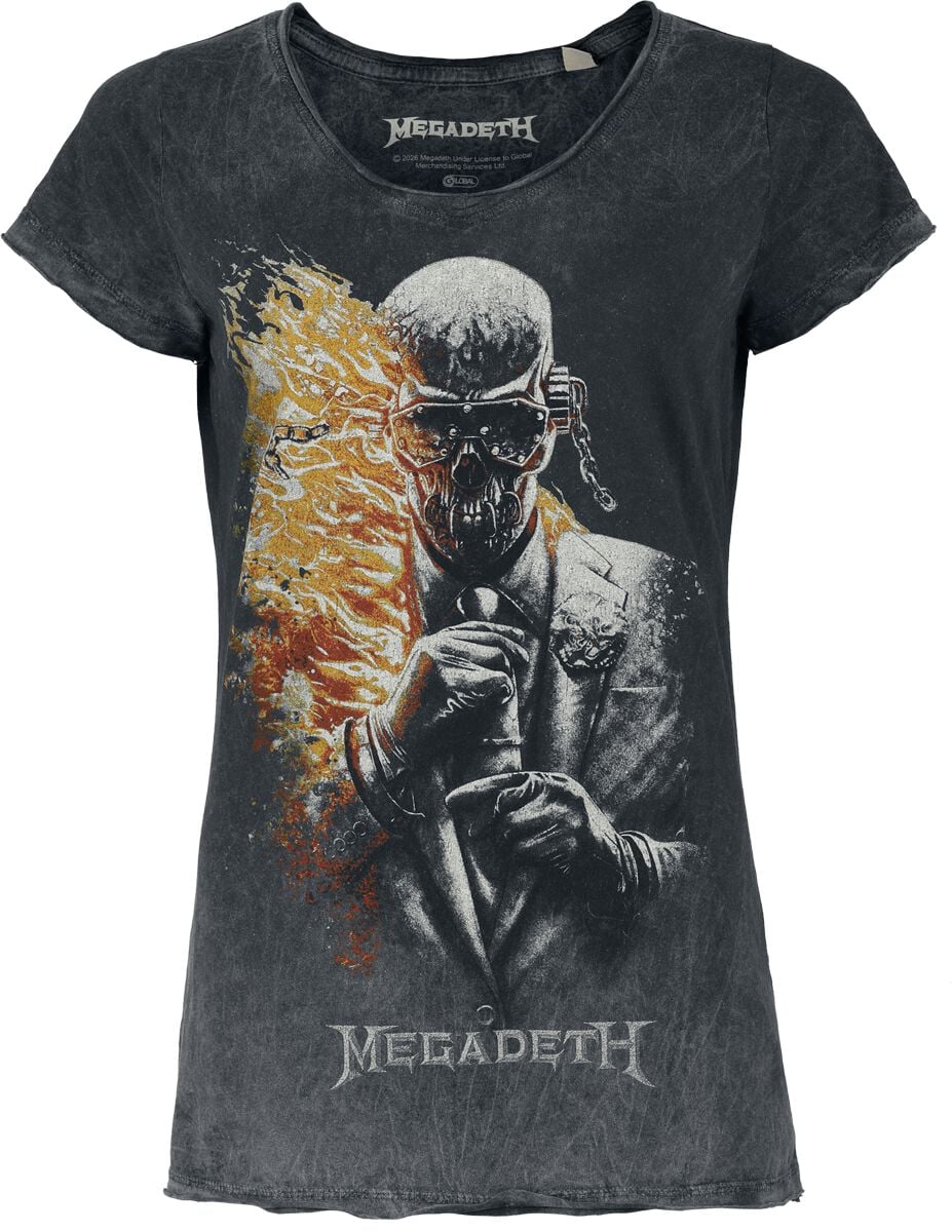 T-Shirt Manches courtes  de Megadeth - Dark Flames - S à 4XL - pour Femme - gris - Megadeth