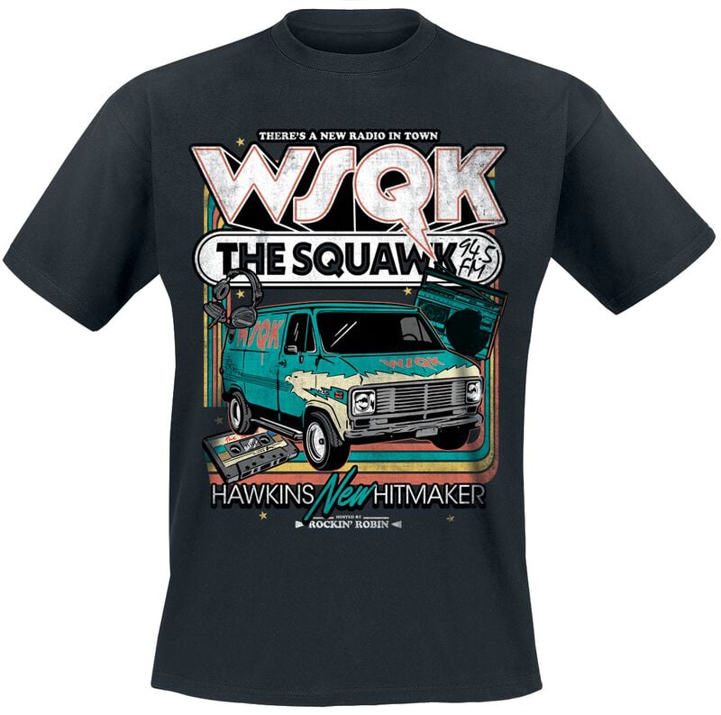 T-Shirt Manches courtes  de Stranger Things - Saison 5 - WSQK The Squawk - S à 5XL - pour Homme - noir - Stranger Things