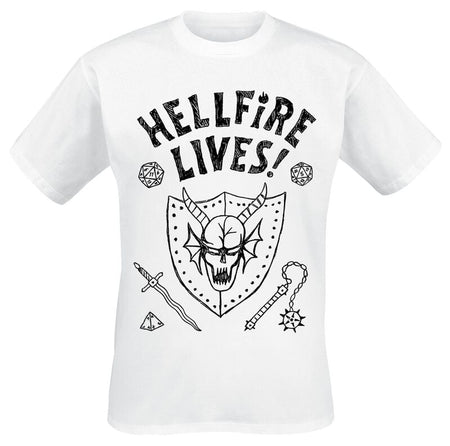 T-Shirt Manches courtes  de Stranger Things - Season 5 - Hellfire Lives! - S à 5XL - pour Homme - blanc - Stranger Things