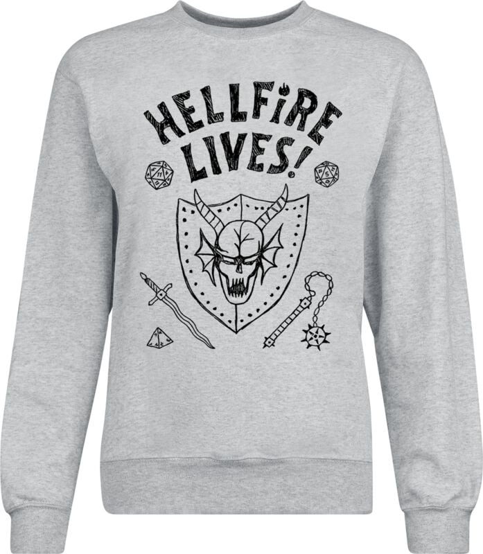 Sweat-shirt  de Stranger Things - Season 5 - Hellfire Lives! - S à XXL - pour Homme - gris - Stranger Things