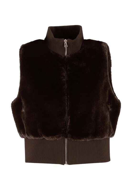 Veste Sans Manches  de Urban Classics - Polaire - XS à L - pour Femme - marron - Urban Classics
