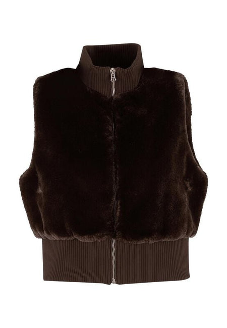 Veste Sans Manches  de Urban Classics - Polaire - XS à L - pour Femme - marron - Urban Classics
