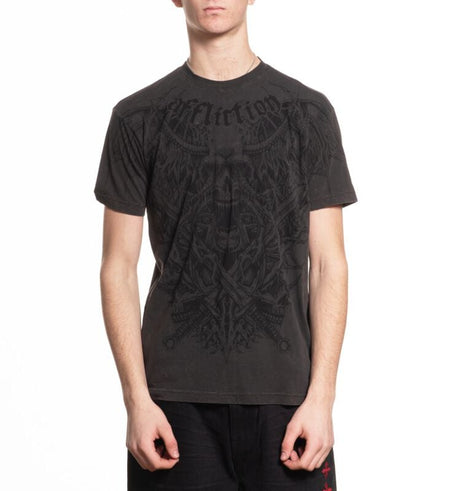 T-Shirt Manches courtes  de Affliction - Tortured S/S Tee - L à XXL - pour Homme - noir - Affliction