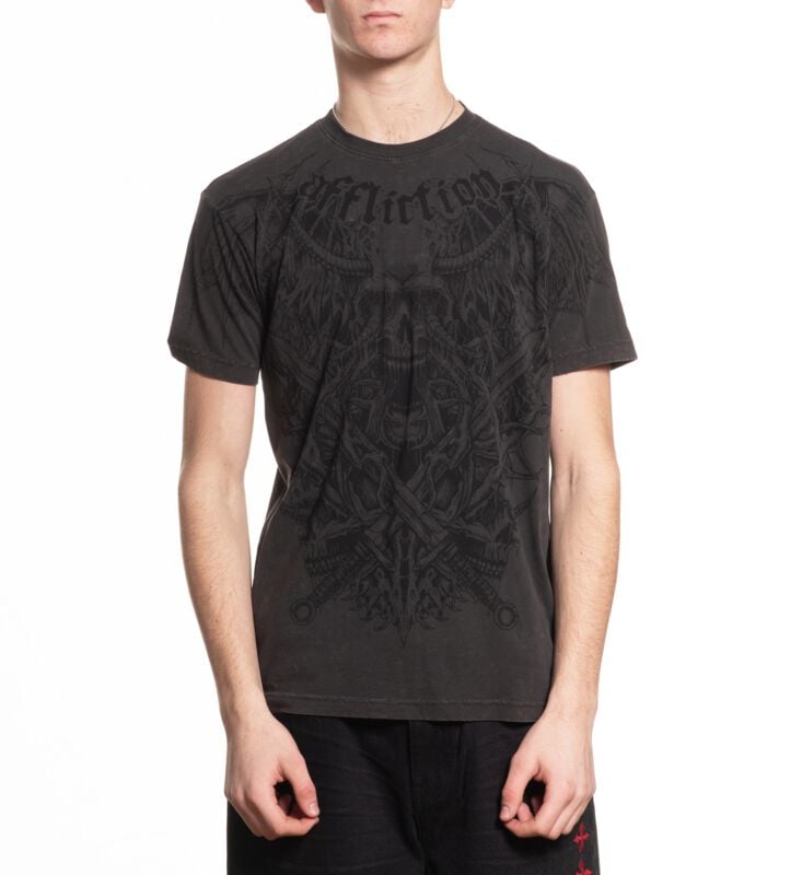 T-Shirt Manches courtes  de Affliction - Tortured S/S Tee - L à XXL - pour Homme - noir - Affliction