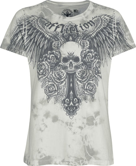 T-Shirt Manches courtes  de Affliction - Indifference S/S Tee - M à L - pour Femme - blanc - Affliction