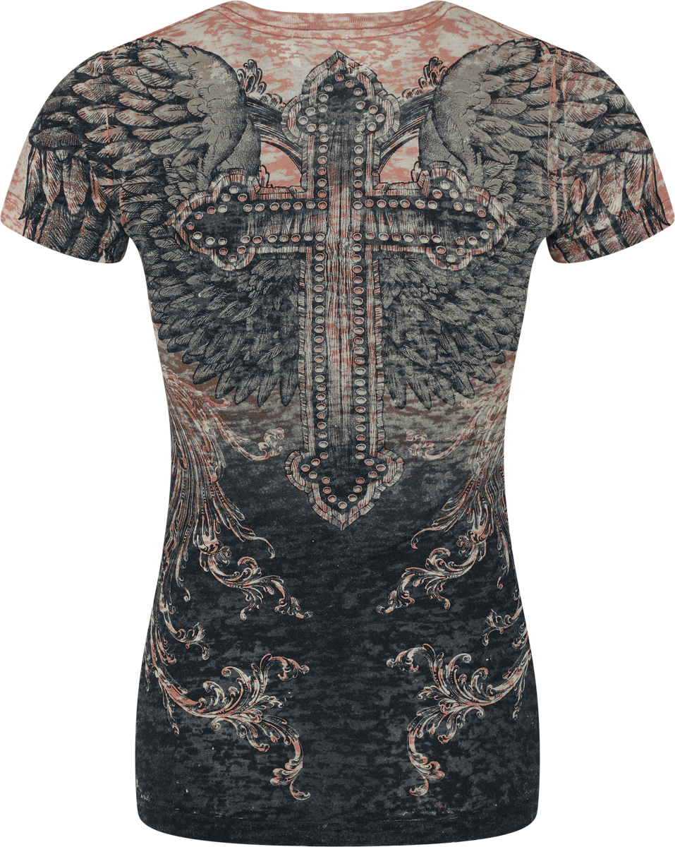 T-Shirt Manches courtes  de Affliction - Isabella S/S Tee - S à XL - pour Femme - marron - Affliction - View 2