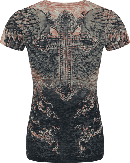 T-Shirt Manches courtes  de Affliction - Isabella S/S Tee - S à XL - pour Femme - marron - Affliction - View 2
