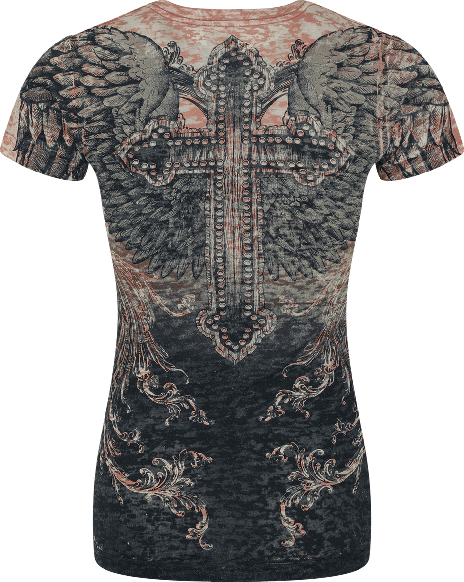 T-Shirt Manches courtes  de Affliction - Isabella S/S Tee - S à XL - pour Femme - marron - Affliction - View 2