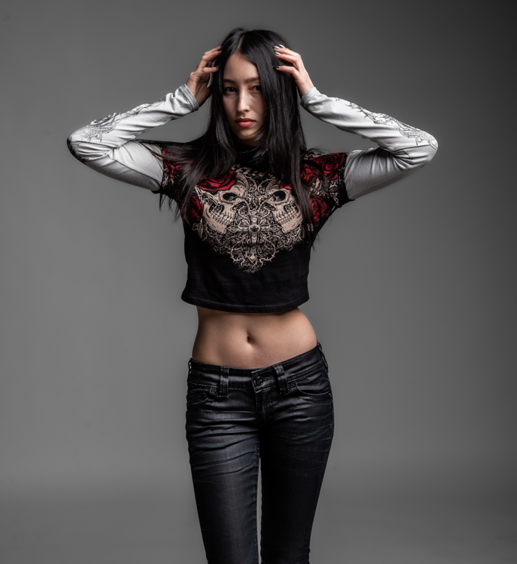 T-shirt manches longues  de Affliction - Forgotten 2Fer - S à XL - pour Femme - noir - Affliction - View 2