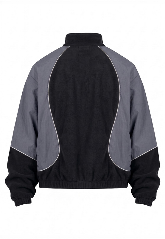 Veste Polaire  de Urban Classics - Polarfleece Taslan Track Jacket - S à M - pour Homme - noir/gris - Urban Classics - View 2