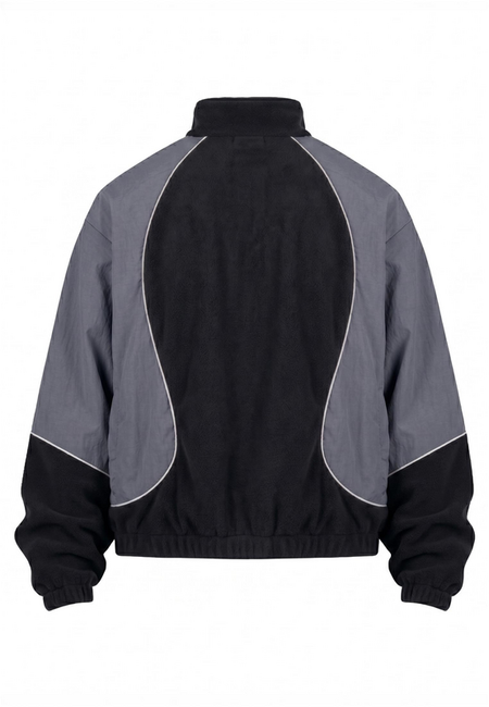 Veste Polaire  de Urban Classics - Polarfleece Taslan Track Jacket - S à M - pour Homme - noir/gris - Urban Classics - View 2