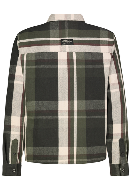 Chemise manches longues  de Sublevel - CHEMISE À CARREAUX À MOTIF EN ÉCHELLE - S à XXL - pour Homme - vert/gris - Sublevel - View 2