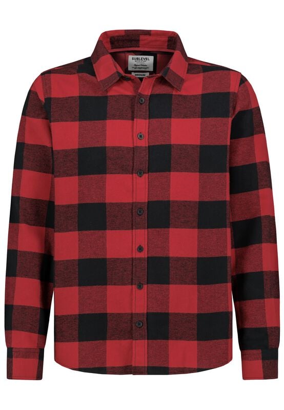 Chemise en flanelle  de Sublevel - FLANELL SHIRT - S à XXL - pour Homme - noir/rouge - Sublevel
