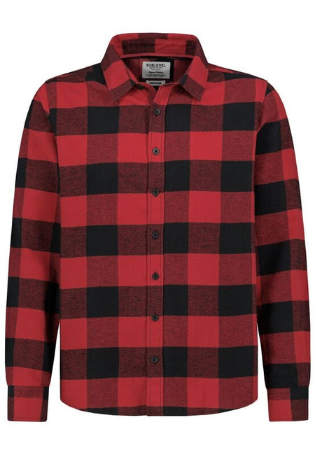 Chemise en flanelle  de Sublevel - FLANELL SHIRT - S à XXL - pour Homme - noir/rouge - Sublevel