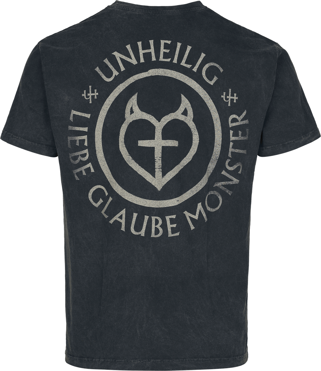 T-Shirt Manches courtes  de Unheilig - Liebe Glaube Monster - S à 4XL - pour Homme - anthracite - Unheilig - View 2