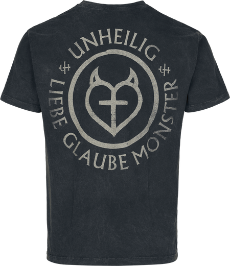 T-Shirt Manches courtes  de Unheilig - Liebe Glaube Monster - S à 4XL - pour Homme - anthracite - Unheilig - View 2