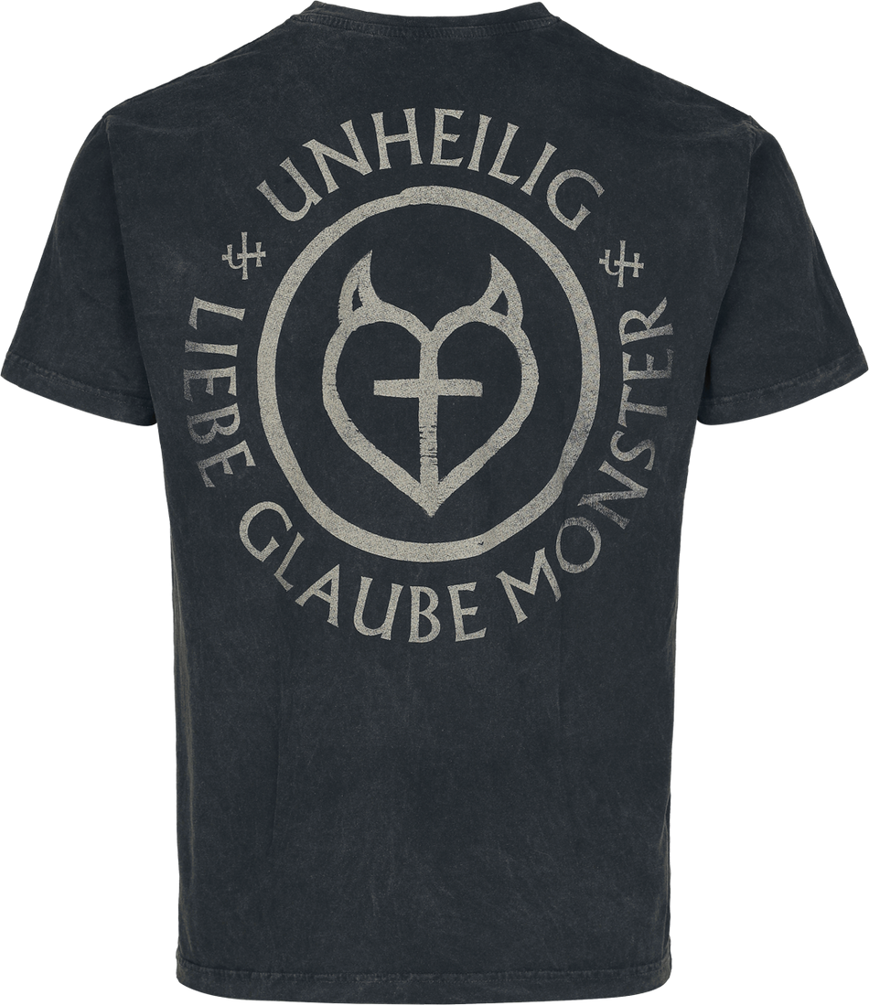 T-Shirt Manches courtes  de Unheilig - Liebe Glaube Monster - S à 4XL - pour Homme - anthracite - Unheilig - View 2
